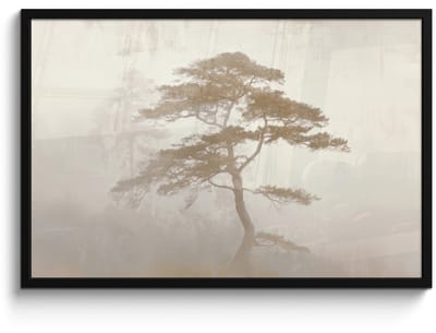 Poster in lijst - Fotolijst 90x60 cm - Posters - Boom - Oosterse stijl - Landschap - Posterlijst zwart - Decoratie - Wanddecoratie woonkamer - Muurdecoratie slaapkamer