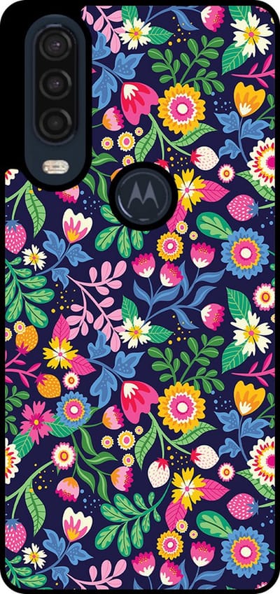 Smartphonica Telefoonhoesje Geschikt voor Motorola One Action met bloemen opdruk - TPU backcover case flower design geschikt voor Motorola One Action