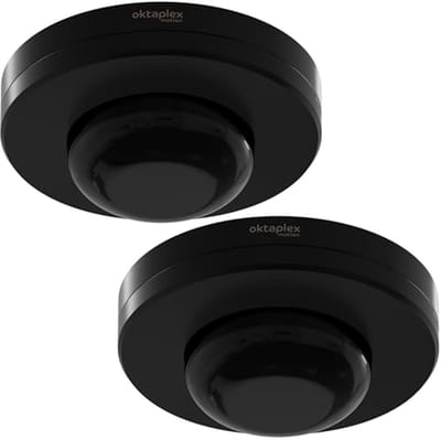 360° Infrarood Bewegingsmelder voor Binnen en Buiten, 2-delige Set, IP65, Opbouw Sensor, Zwart