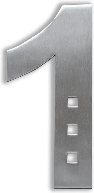 Xaptovi Huisnummer 1 Materiaal: RVS - Hoogte: 20cm - Kleur: RVS