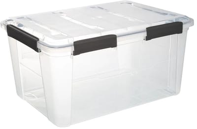 5Five opberg Box met deksel - Solutions Protect - 50 liter - 58 x 38 x 32 cm - kunststof - transparant - extra stevig