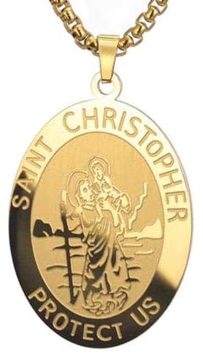 Halsketting met Sint Christopherus Medaille - Religieuze Bescherming Amulet Hanger voor Dames en Heren