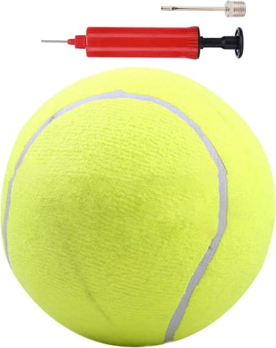 Honden Tennisbal - Opblaasbaar Speelgoed - Actieve Hond - Duurzaam Vezelwol - 20.5 cm - Geel