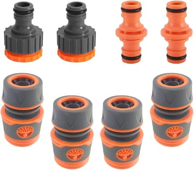 SnelShoppen - Hose Coupling Set 8-delige Tuinslang Verbinder Set, Dubbele Stekkers, Snelle Aansluitingen en Tuinslang Verlengstukken voor Tuin Irrigat