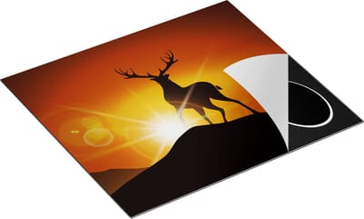 Chefcare Inductie Beschermer Hert op een Berg - Abstract - Silhouet - 60x50 cm - Afdekplaat Inductie - Kookplaat Beschermer - Inductie Mat