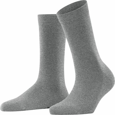 FALKE Family eenkleurig katoen sokken dames grijs - maat 35-38