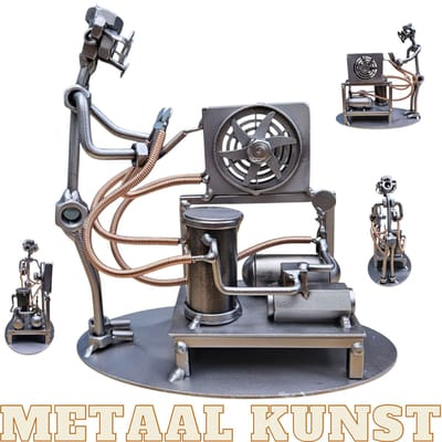 Aircomonteur-metaal beeld-metaal kunst- installateur-uniek-het best cadeau-sinterklas gift-kerst-geschenk