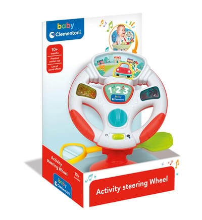 Baby Clementoni - Activity Wheel - Speelsgoed Stuur met Activiteiten - Speelstuur voor op Tafel - Met Geluid en Lampjes - 1 Jaar