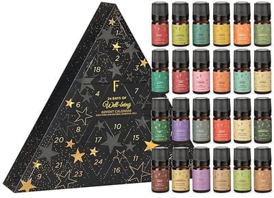 Adventskalender – 24 Geurolie Cadeaus – Etherische Oliën voor Aromatherapie & Wellness – Luxe Kerst Giftset