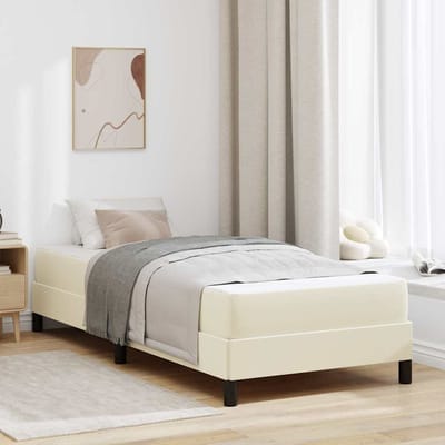 vidaXL - Bedframe - met - matras - Crème - 90 - x - 200 - cm - Stof