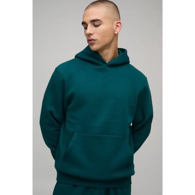 Essential Regular Fit Over the Head Hoodie | Teal | Size Small