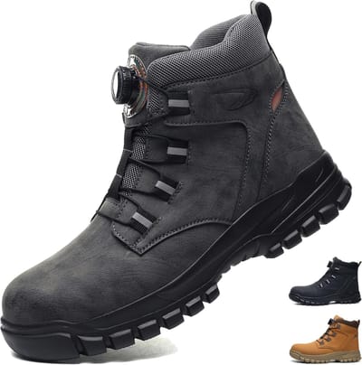 Heren Waterdichte Werkschoenen Dames Lichtgewicht Veiligheidslaarzen met Stalen Neus Antislip Beschermende Schoenen