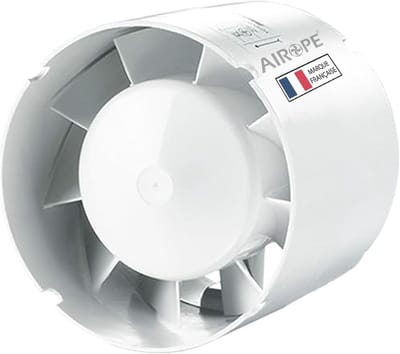 100 mm Afzuigkap 107 m³/h - Stille Ventilator met 3 m Kabel - Energiezuinige Ductventilator - Ideaal voor Badkamer, Keuken, Toilet, Garage, Kantoor, Tent, Serre