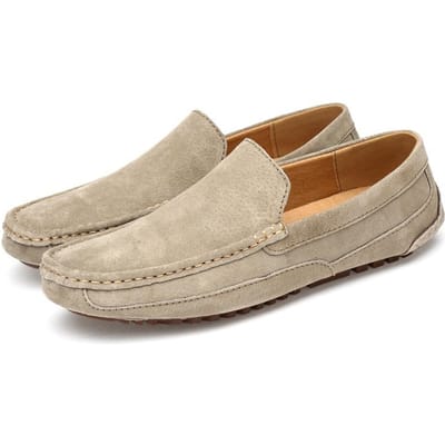 Suède Leer Heren Loafers Luxe Casual Schoenen Voor Mannen Boot Schoenen Handgemaakt Heren Instappers Rijschoenen Heren Mokassins 99 45 beige