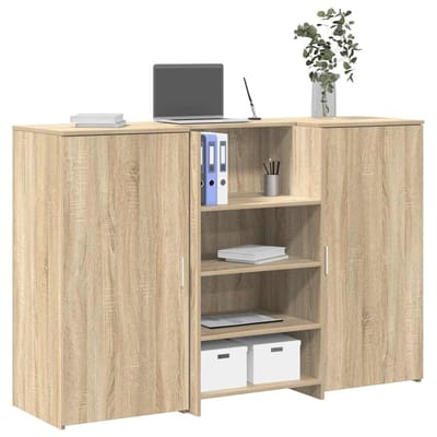 vidaXL - Receptiebalie - 155x50x103,5 - cm - bewerkt - hout - sonoma - eikenkleurig