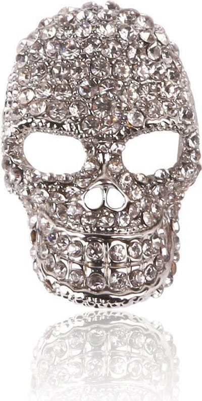 Winkrs - Doodshoofd Broche - Schedel pin met Strass