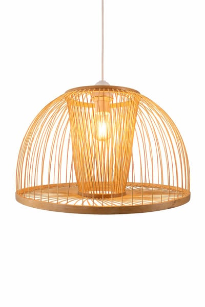 Bamboe Hanglamp Ø40 cm – Mekong Lotus Shade – Naturel – Handgemaakt – E27 – Incl. snoer – Japandi / Boho lamp