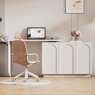 Bureau Hoektafel - Werktafel L-vorm - Thuiswerken Organiseren - 360 graden draaibaar - 110 x 40 x 75cm - Wit