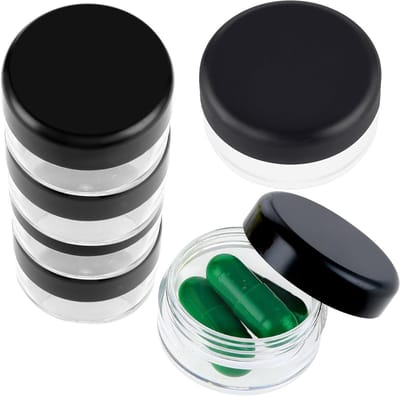 Kleine Pillendoos voor Reizen, Set van 6 Stuks, BPA-vrij, Handige Tablet Box voor Medicijnen, Compact en Lichtgewicht
