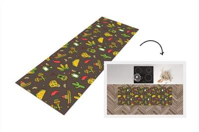 Keukenloper - Loper keuken - Patroon - Mexico - Sombrero - 150x50 cm - Keukenloper vinyl