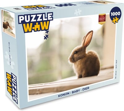 Puzzel Konijn - Baby - Dier - Legpuzzel - Puzzel 1000 stukjes volwassenen