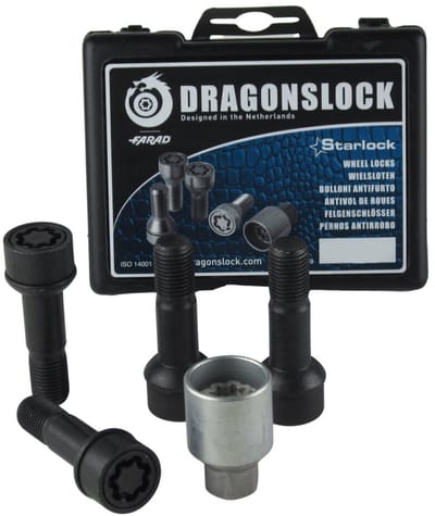 Velgenslot - Wielslot geschikt voor de Mercedes GLK-klasse Vanaf 04/2009 zwart - Merk Dragonslock - Verzinkt - Zwart Gecoat