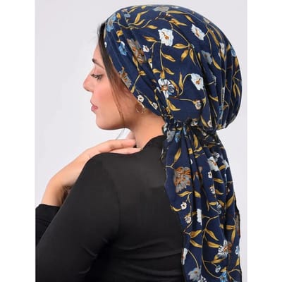 Dames Moslim Hijab Kanker Chemo Mutsen Bloemenprint Turban Muts Haarverlies Hoofddoek Elastisch moslim Hijab Sjaal Hoofdbedekking beige