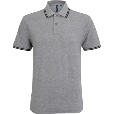 Asquith & Fox Heren Klassiek Fit getipt Poloshirt (Heide Grijs/Zwart)