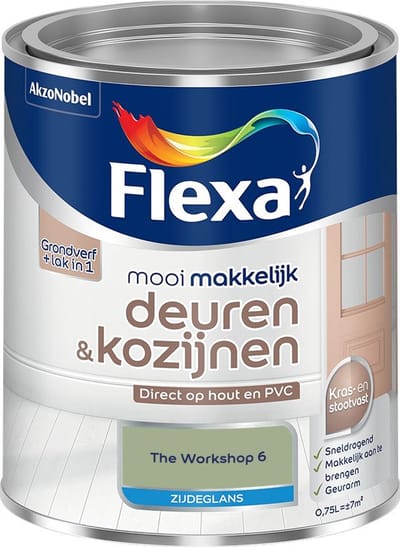 Flexa - Mooi Makkelijk Deuren & Kozijnen Zijdeglans - The Workshop 6 - Mengverf - 750 Ml