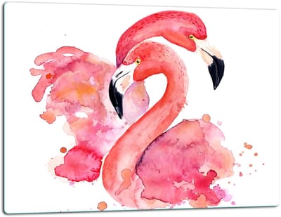 TMK ArtDeko Serie - Glazen Snijplank - 52x40cm - Flamingo Motief