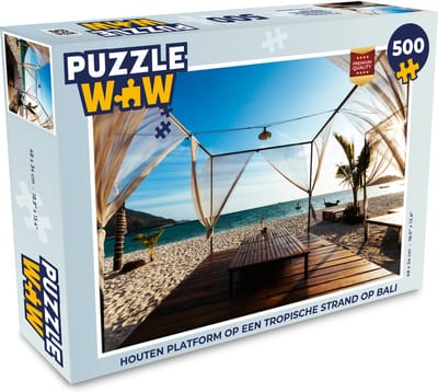 Puzzel Houten platform op een tropische strand op Bali - Legpuzzel - Puzzel 500 stukjes