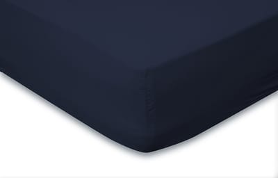 Eleganzzz Hoeslaken Katoen Perkal 35cm Hoekhoogte - Donker Blauw - hoeslaken 80x200cm - Hoeslakens - Eenpersoons