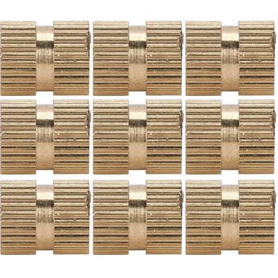 100 Pièces Écrou à Insert Moleté Laiton Double Passant Fixation Encastrée Accessoires Fait Main M6x10x8