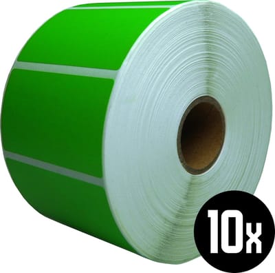 DULA Compatible Zebra Labels 57x32mm - 1500 etiketten per rol - kern 25mm - Groen - Permanent - 10 r