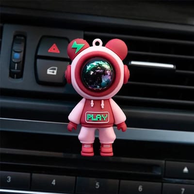 Leuke grappige cartoon auto luchtverfrisser ornamenten decoratie complete auto ventilatie clips geur astronaut beeldjes accessoires rood