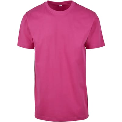 Build Your Brand - Rond Hals T-Shirt - Hibiskus Pink maat L