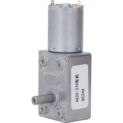 DC Wormwielmotor Zelfvergrendelend Messing Spoel Aluminiumlegering Behuizing Snelheidsreductie Tandwielmotor DC24V