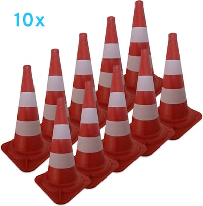 Oranje Pion - 50cm hoog - stevige kwaliteit - pionnen - verkeerskegel - 10 stuks