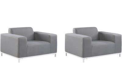 ROVIGO - Tuinstoel set van 2 - Grijs - Polyester