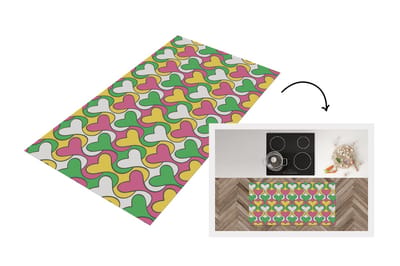 Keukenloper 120x60 cm - Keukenmat vinyl Hart - Retro - Patronen - Keukenmatten loper - Keuken vloerkleed tapijt