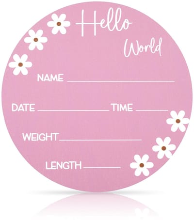 Dailygoods- Babynaamplaatje 15cm Houten Bord - Geboortenaamplaatje - Fotografie Rekwisieten - Babyshowercadeaus - Welkomstbord - Massief Hout - Geboortebord