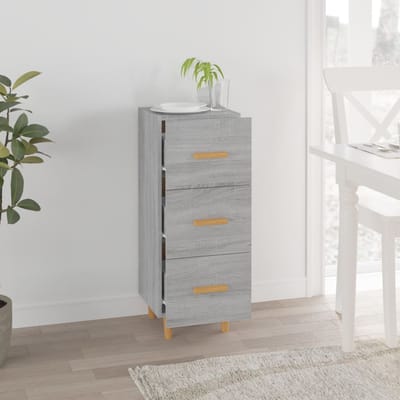 vidaXL - Dressoir - 34,5x34x90 - cm - bewerkt - hout - grijs - sonoma - eikenkleurig
