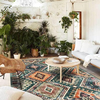 Vloerkleed Geometrisch - Tapijt Woonkamer - Interieur Decoratie - Antislip Onderkant - 200 x 300 cm - Groen