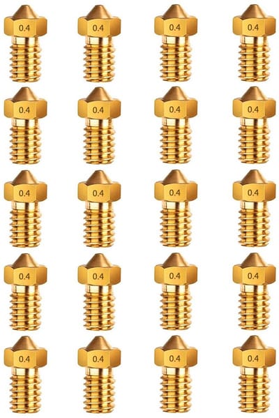 3D printer reserveonderdelen - 3D Printer Nozzles - 20-delige Messing Nozzles 0,4mm, Geschikt voor 1,75mm Filament en E3D V5-V6