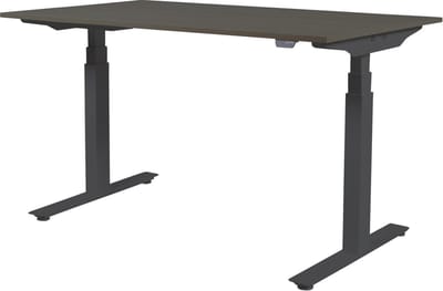 Zit Sta Bureau - Plus Elek 160x80 logan eik - zwart frame