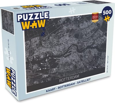 Puzzel Kaart - Rotterdam - Satelliet - Legpuzzel - Puzzel 500 stukjes