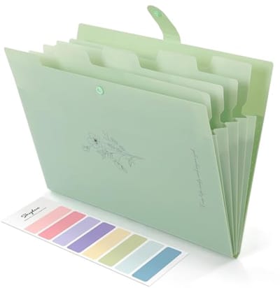 Uitbreidende bestandsmap met 5 zakken voor documenten - Draagbare Accordeon File Organizer in A4-formaat - Stijlvolle en Functionele Oplossing voor Kantoor en School