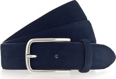 Vanzetti Leren Riem Velours Belt W105 Teal Donkerblauw