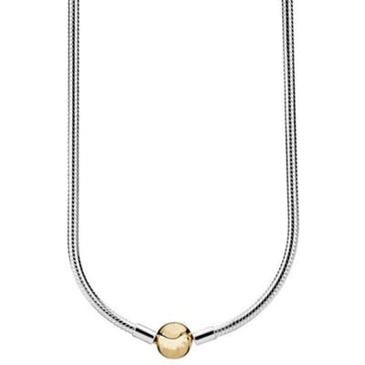 925 Sterling Zilver Sprankelende Kroon O Pave Hart Poetic Blooms Sluiting Slang Ketting Ketting Voor Populaire Kralen Charm Diy Sieraden 60cm white