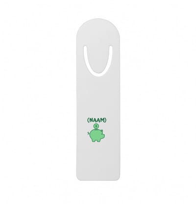 Hacebo® - Groene piggy bank met eigen naam metalen boekenlegger - Varken - iemand die van geld houdt - cadeau voor iemand die houdt van geld - verjaardagscadeau - gift - geschenk Bladwijzer boekenleggers - 12.7 cm x 3.2cm